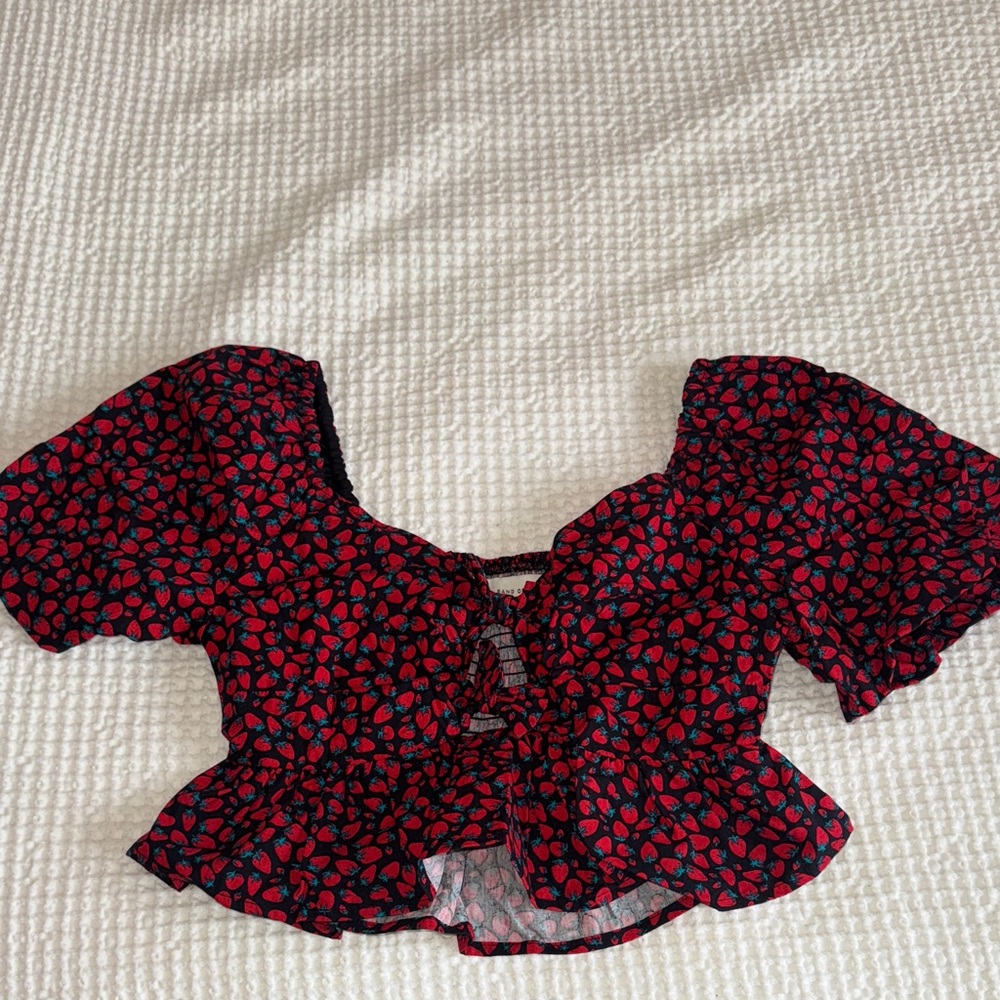 Stylish Red and Black Crop Top